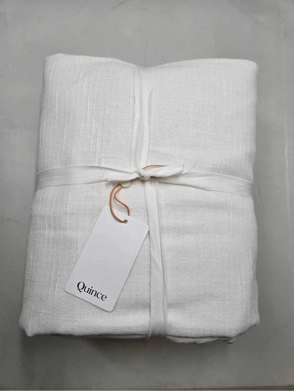 NWT QUINCE Set Of 2 48x108 Cotton Slub Curtains White 0898